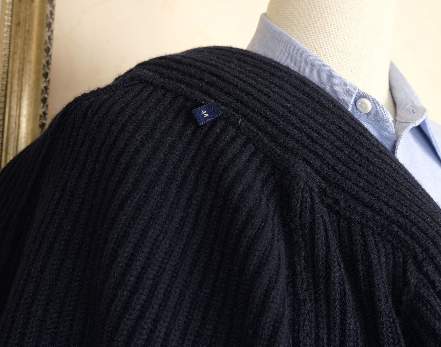 William Lockie, navy blue cardigan, size L, geelong