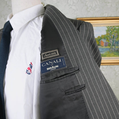 Canali, tumma puku, koko 54, liituraita, kaksirivinen