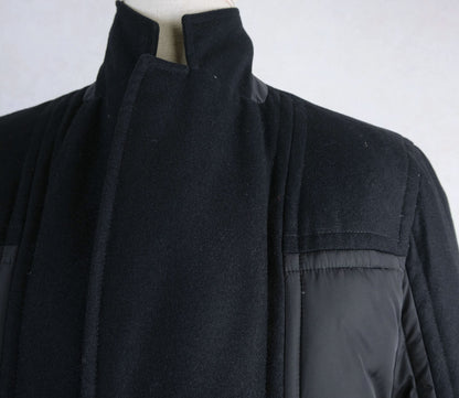 Moncler, Black Down Jacket, Size 46UK, Woolen Fabric 