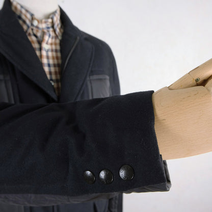 Moncler, Black down jacket, Size 56EU, wool