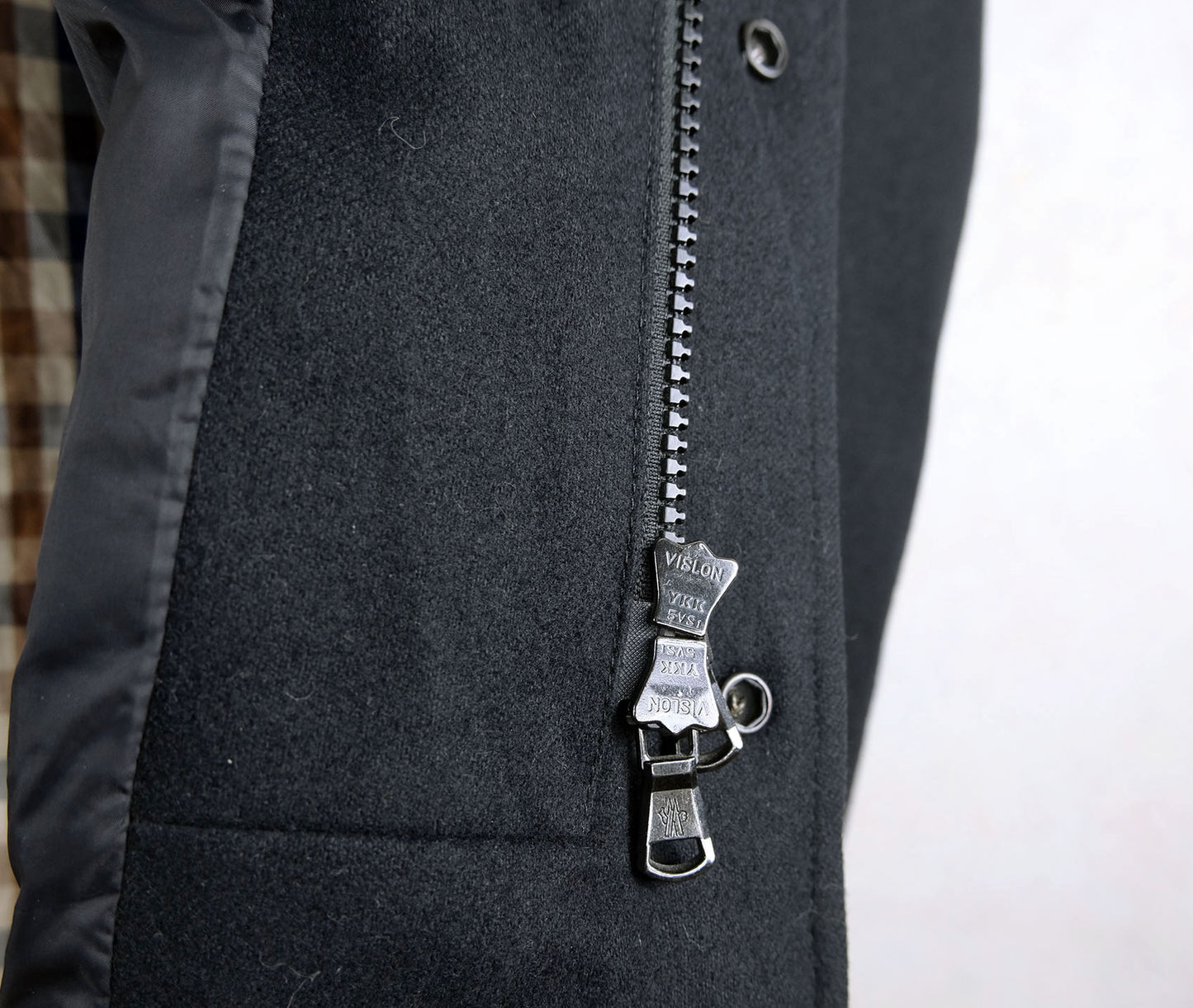 Moncler, Black down jacket, Size 56EU, wool