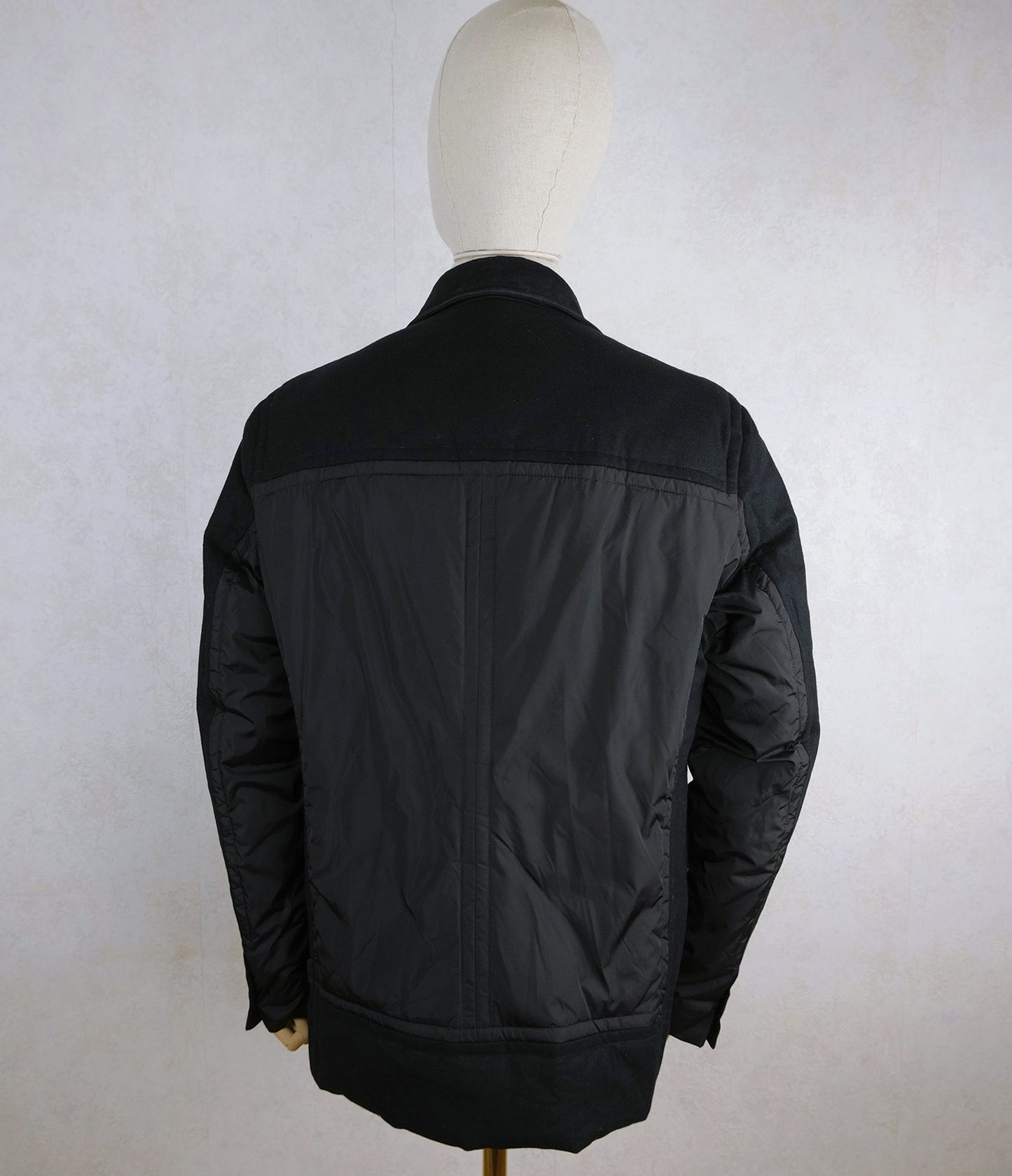Moncler, Black Down Jacket, Size 46UK, Woolen Fabric 