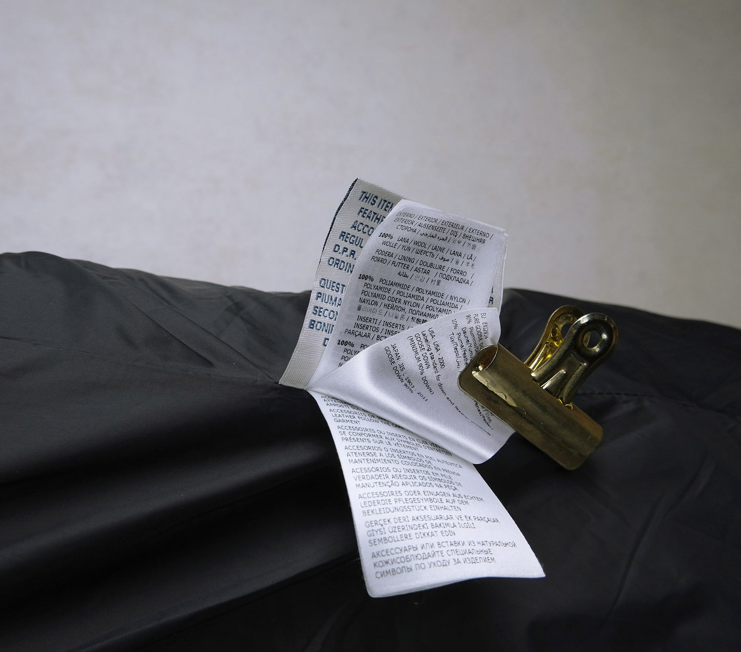 Moncler, Black down jacket, Size 56EU, wool