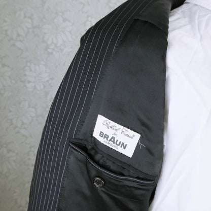 Raffaele Caruso, dark suit, size 44UK, pinstripe