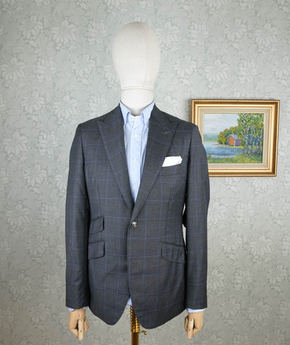 Suitsupply, harmaa irtotakki, koko 48, mittatilaus