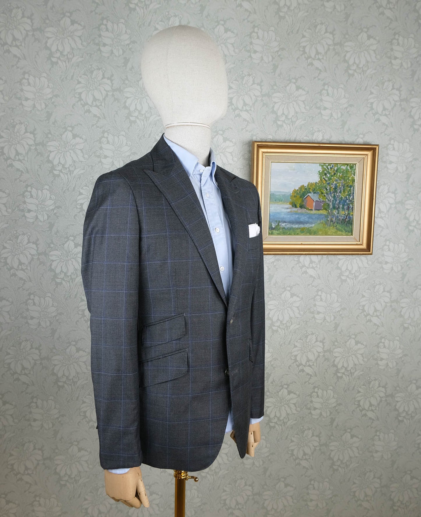 Suitsupply, harmaa irtotakki, koko 48, mittatilaus