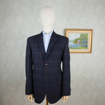 Oxford Blue, sininen tweedtakki, koko 54, kuin uusi