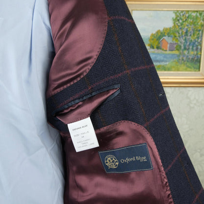 Oxford Blue, sininen tweedtakki, koko 54, kuin uusi