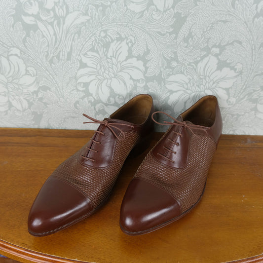 Vergelio Milano, ruskeat käsintehdyt kengät, koko 41, vintage, käyttämätön