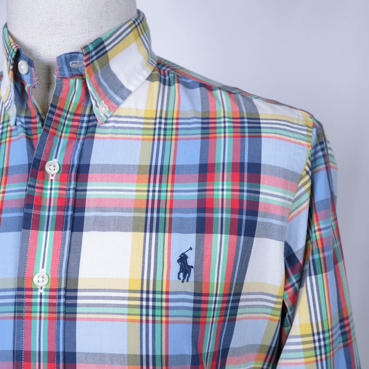 Polo Ralph Lauren, button-down shirt, size S, multicolour madras fabric