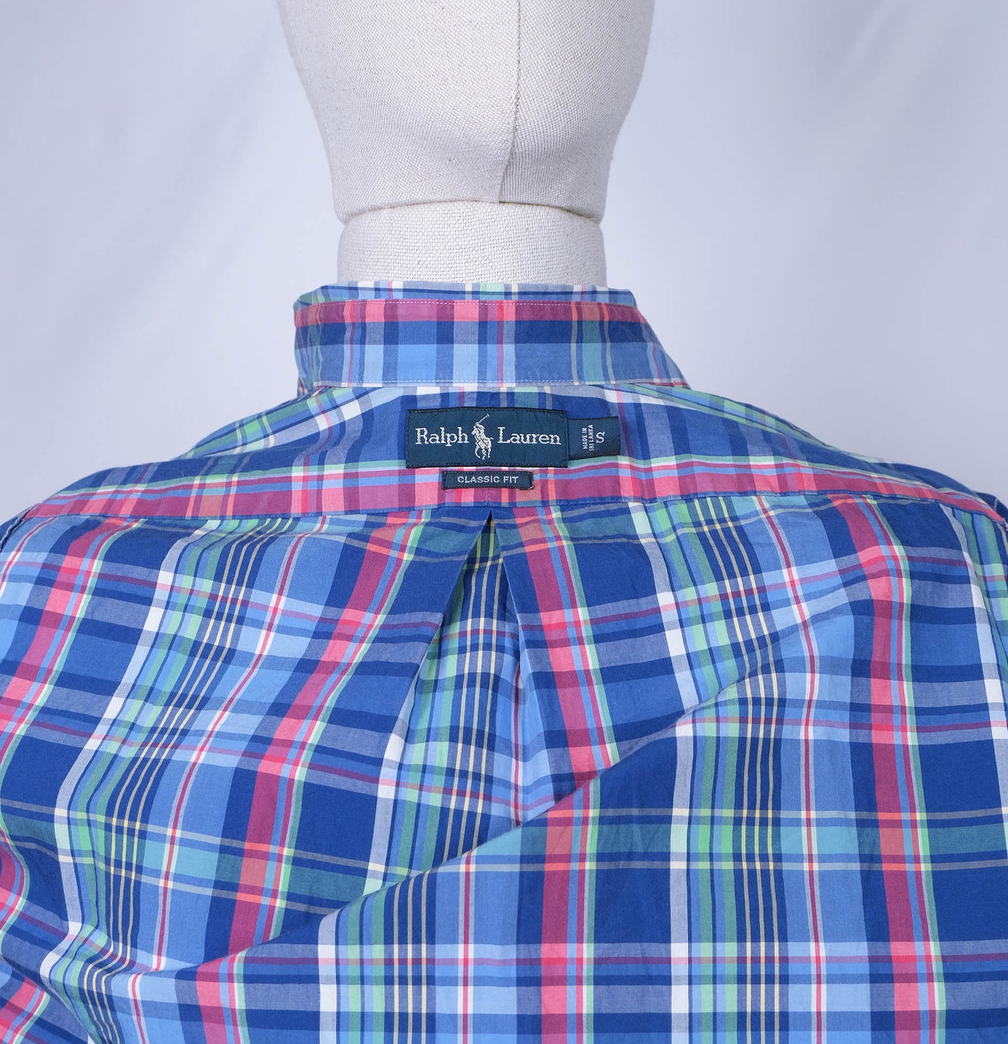 Polo Ralph Lauren, nappikauluspaita, koko S, madraskuvio