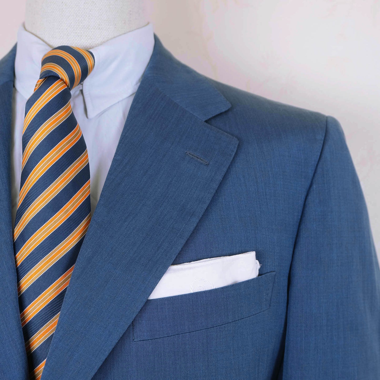 Ravazzolo, blue hand made jacket, size 56, silk-cotton