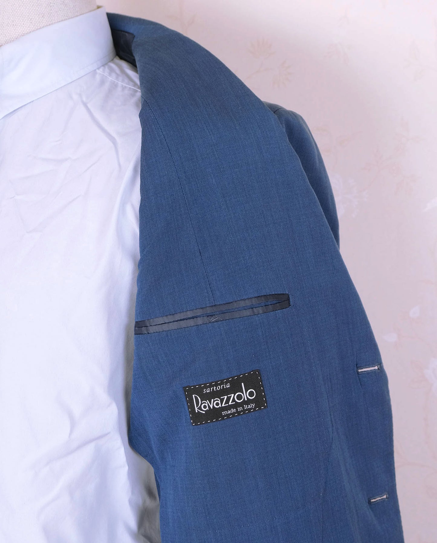 Ravazzolo, blue hand made jacket, size 56, silk-cotton