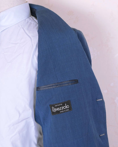 Ravazzolo, blue hand made jacket, size 56, silk-cotton