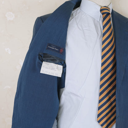 Ravazzolo, blue hand made jacket, size 56, silk-cotton