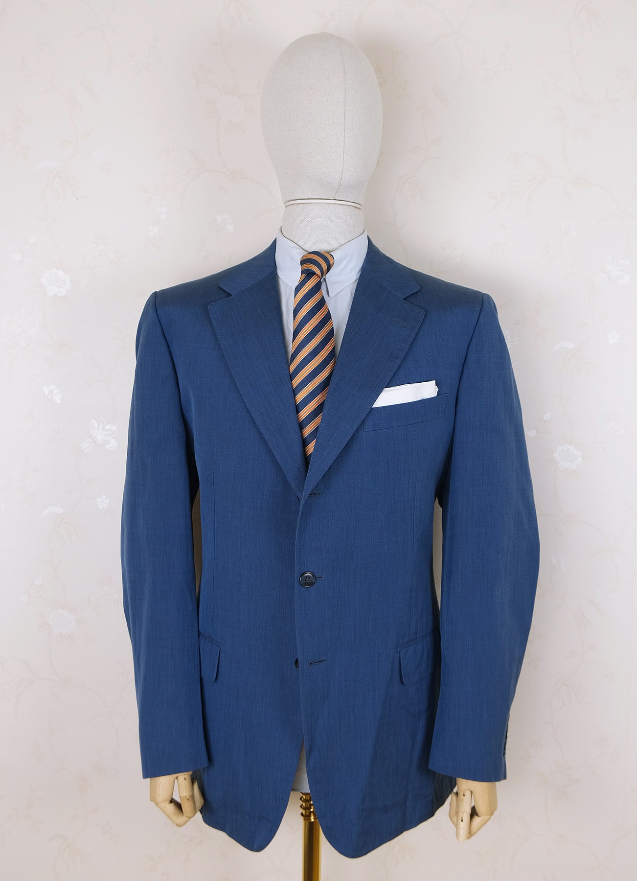 Ravazzolo, blue hand made jacket, size 56, silk-cotton