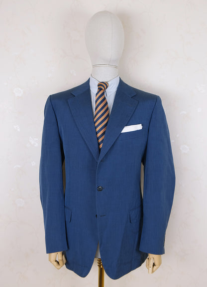 Ravazzolo, blue hand made jacket, size 56, silk-cotton