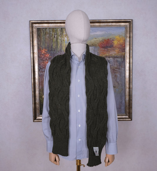 S.N.S. Herning, vihreä paksu kaulaliina, palmikkokuvio