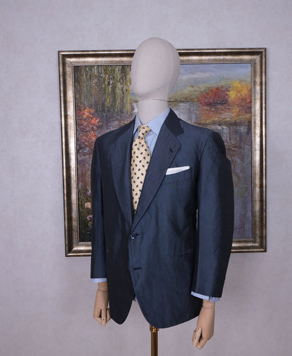 Sartoria Fratelli Concolato, räätälin tekemä sininen puku, koko 50, vatsakas