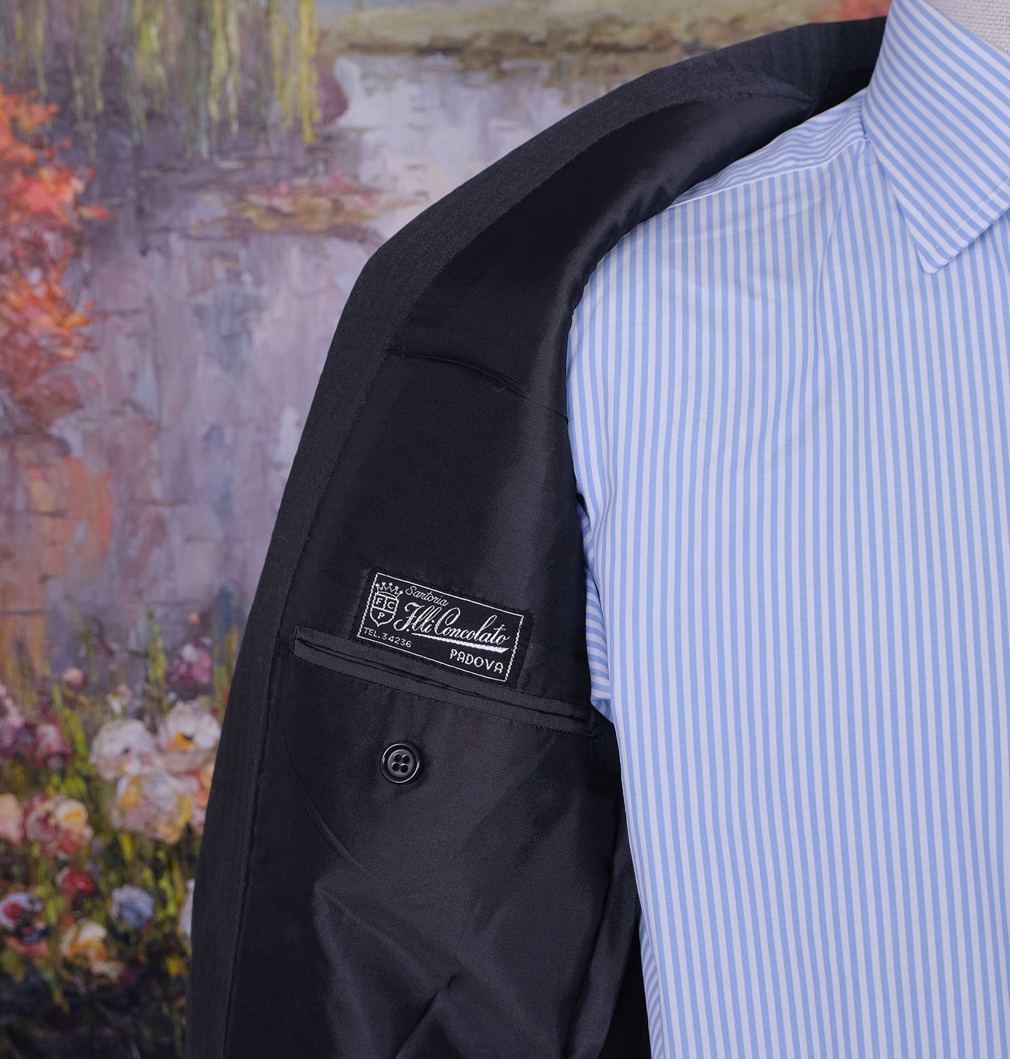 Sartoria Fratelli Concolato, räätälin tekemä irtotakki, koko 50, vatsakas