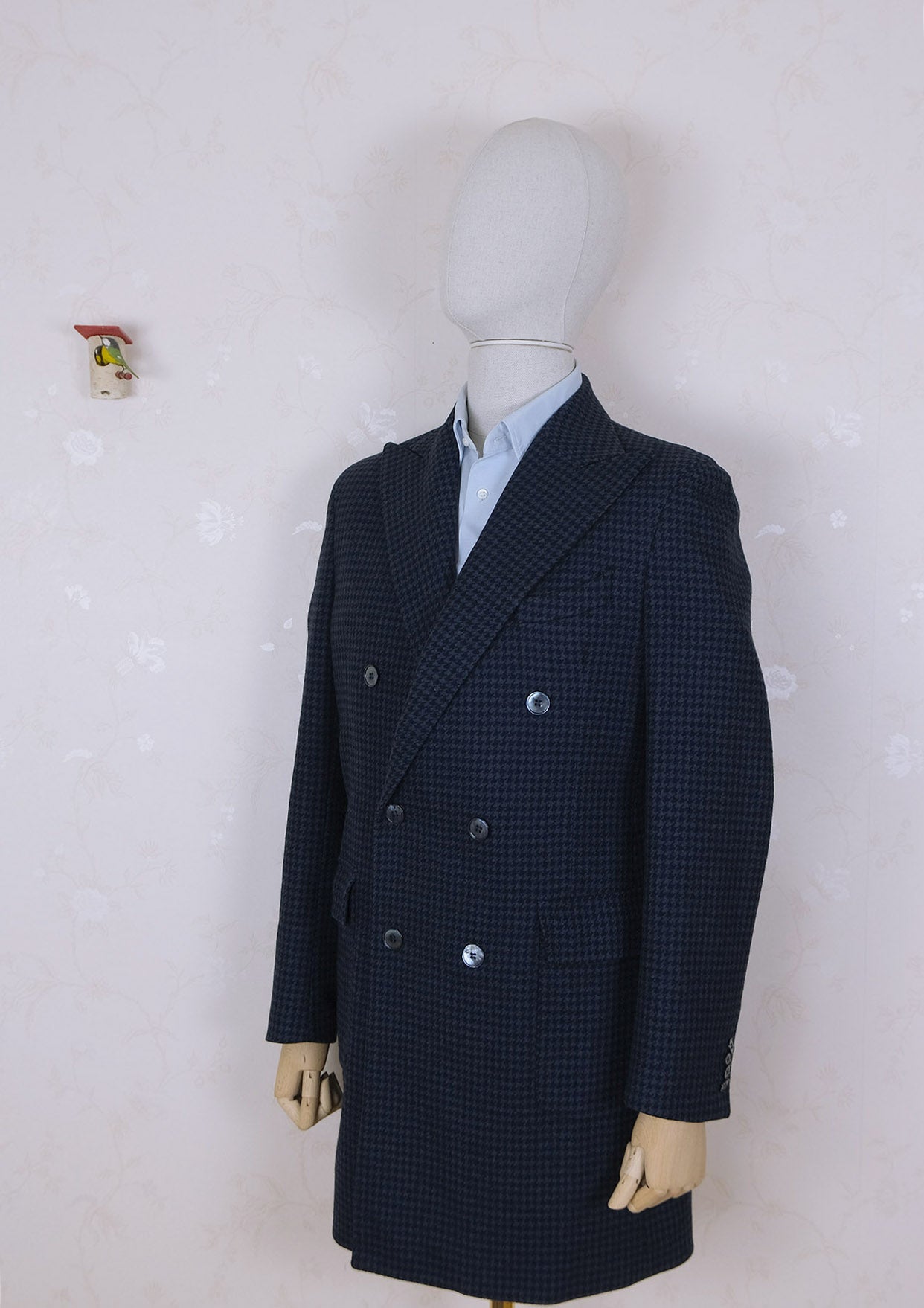 Sartoria Rossi, blue wool ulster coat, size 38UK