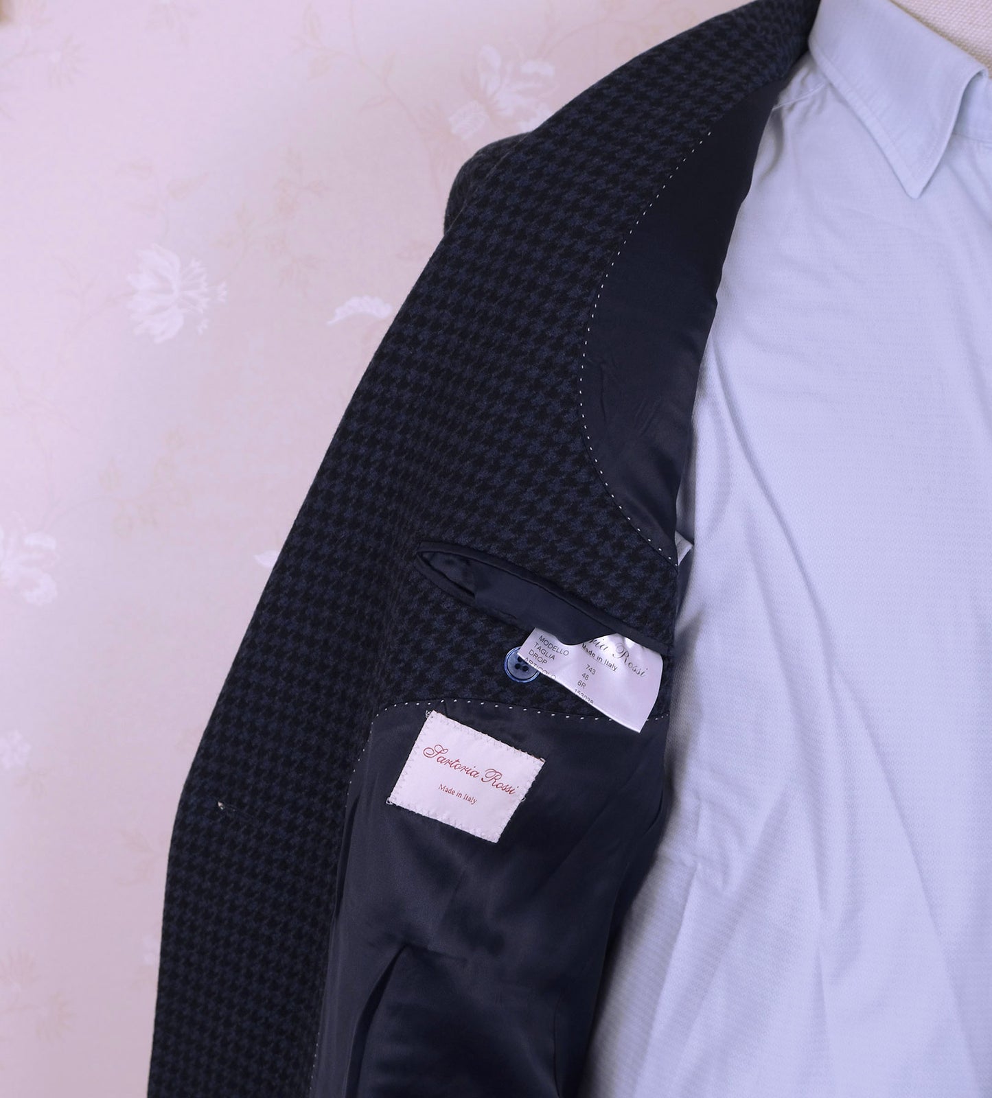 Sartoria Rossi, blue wool coat, size 48EU