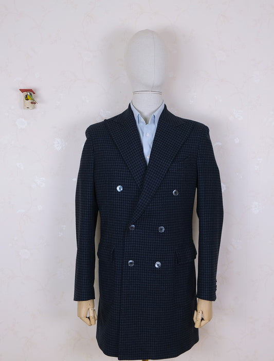 Sartoria Rossi, sininen näyttävä villakangastakki, koko 48