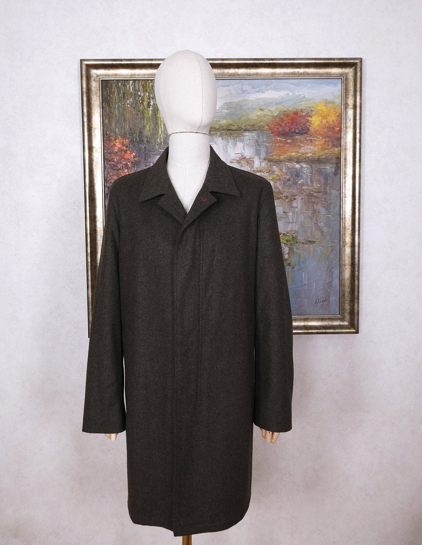 Schneiders, green wool coat, size XL, the softest structure – Pukimo Raivio