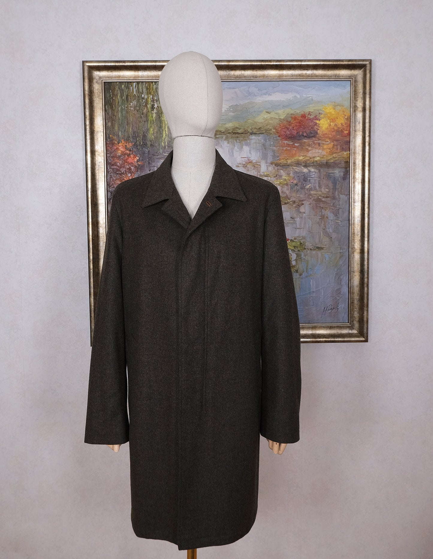 Schneiders, green wool coat, size XL, the softest structure