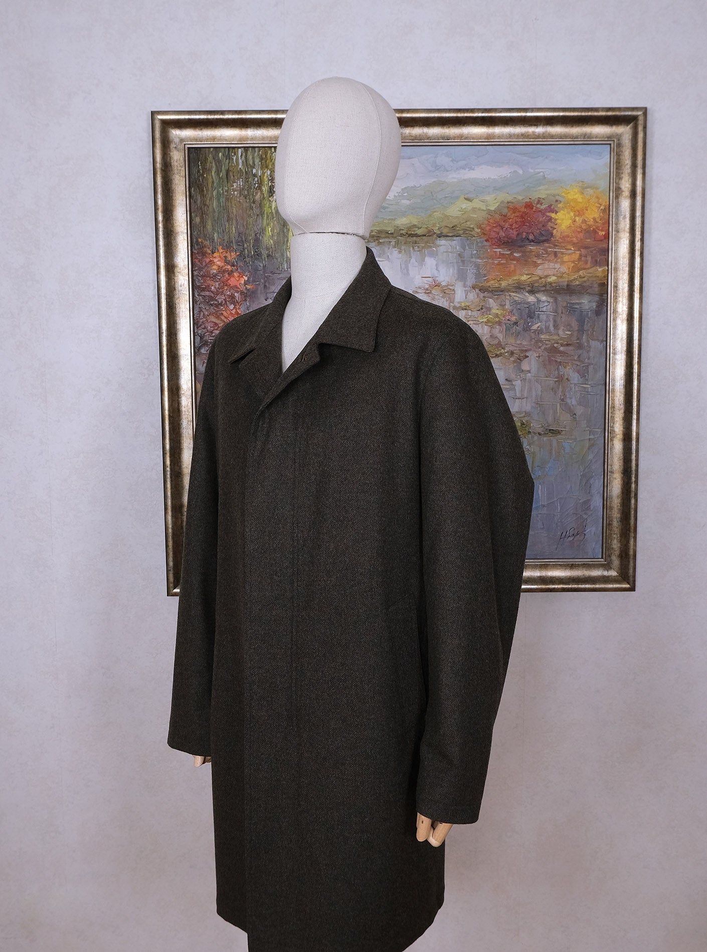 Schneiders, green wool coat, size XL, the softest structure