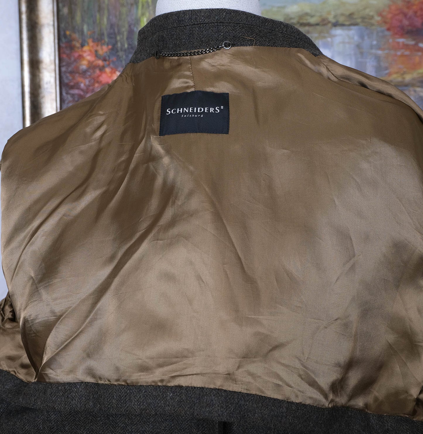 Schneiders, green wool coat, size XL, the softest structure