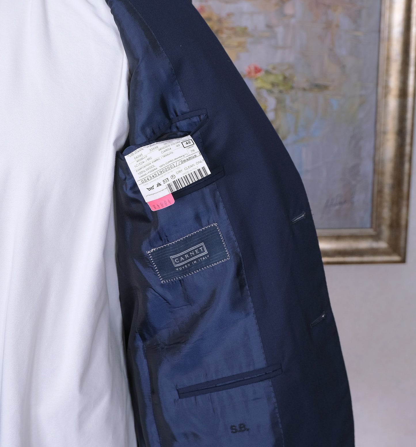 Scuderi, dark blue suit, size 38UK, light wool