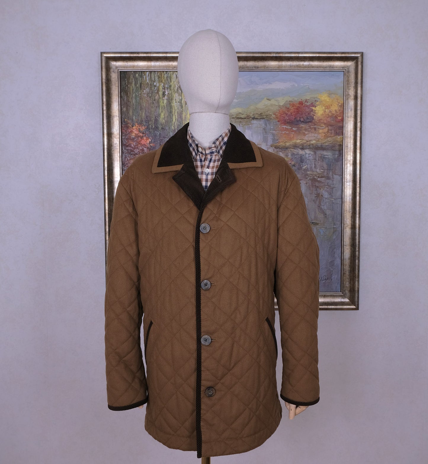 Steinbock, ruskea tikkitakki, koko XXL, villakangas