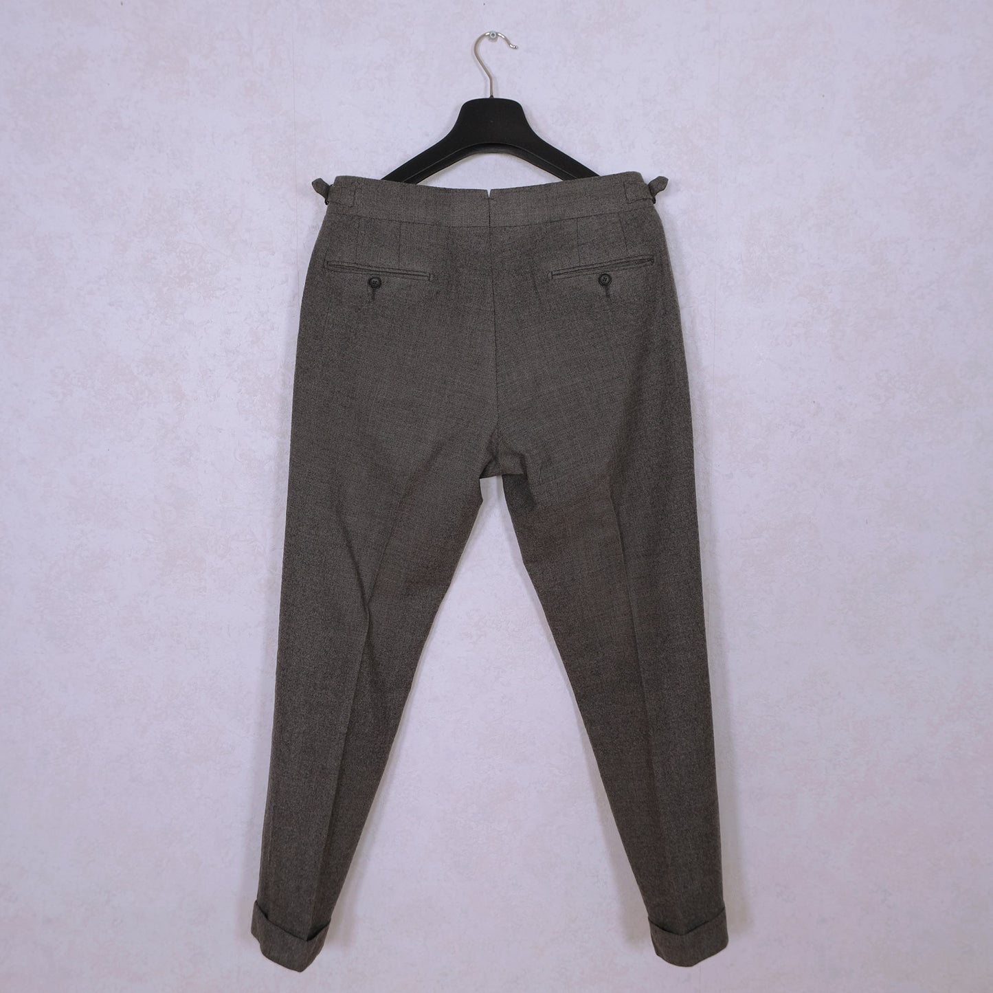 Suitsupply, harmaat suorat housut, koko 50, flanellikangas