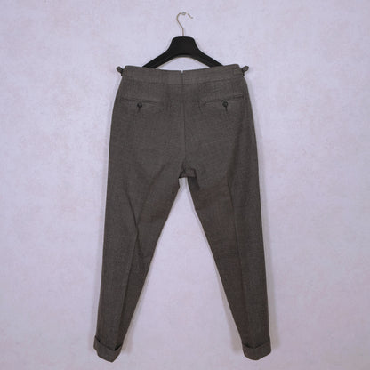 Suitsupply, harmaat suorat housut, koko 50, flanellikangas