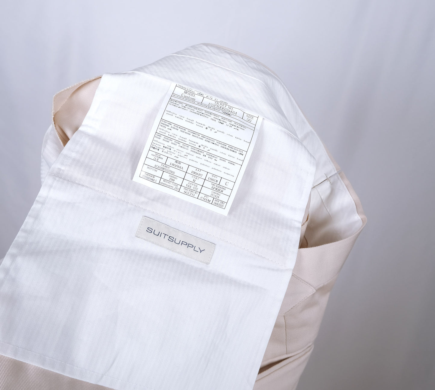Suitsupply, vaaleat suorat housut, koko 34'', kuin uudet, puuvillaa