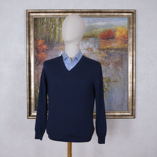 Svevo, blue simple jumper, size S, slim