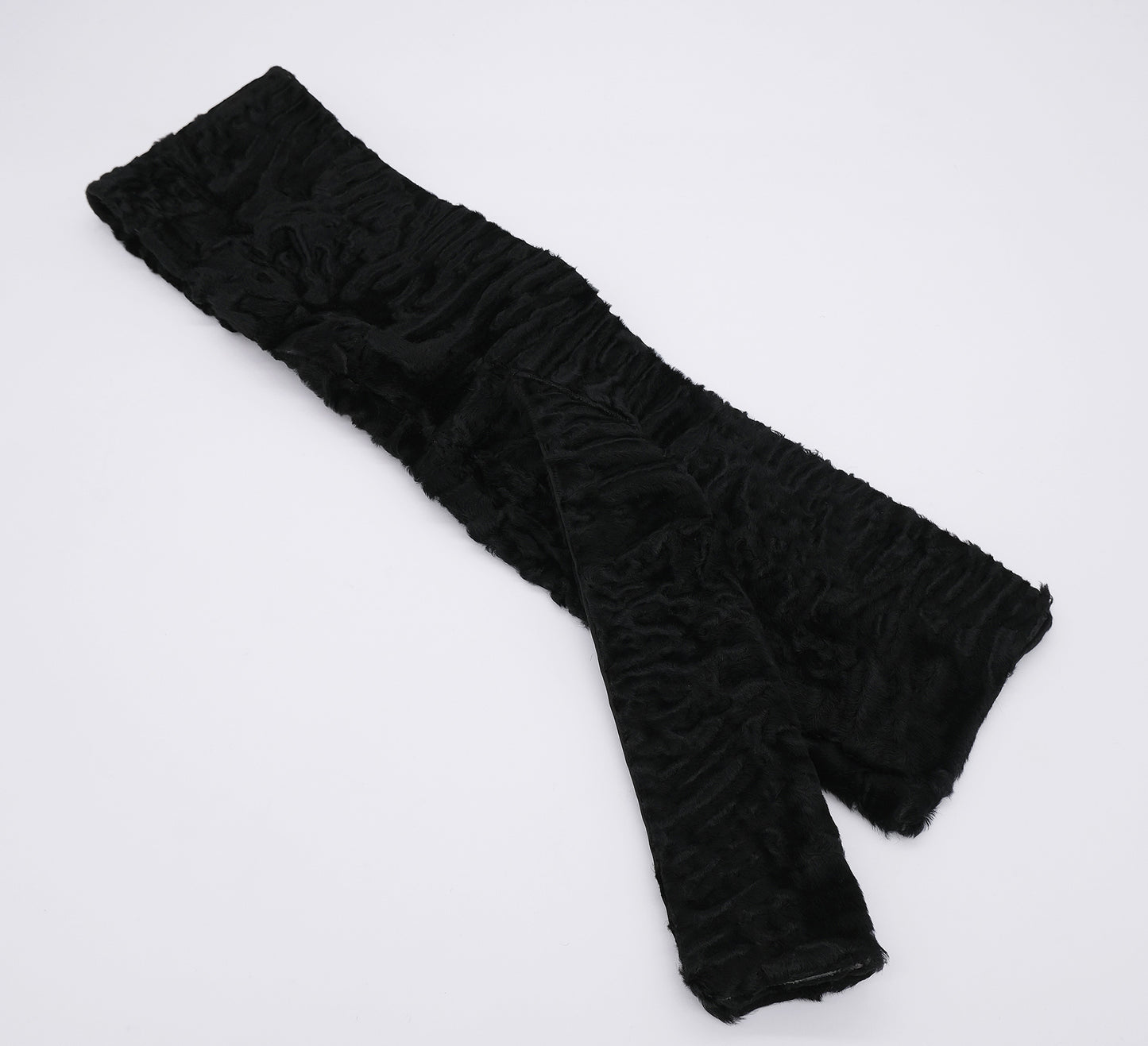 Black swakara fur scarf, karakul sheep material