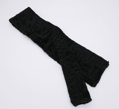 Black swakara fur scarf, karakul sheep material