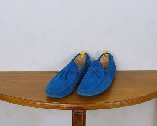Tod's, siniset ajokengät, koko 42, mokkanahkaa, Gommino