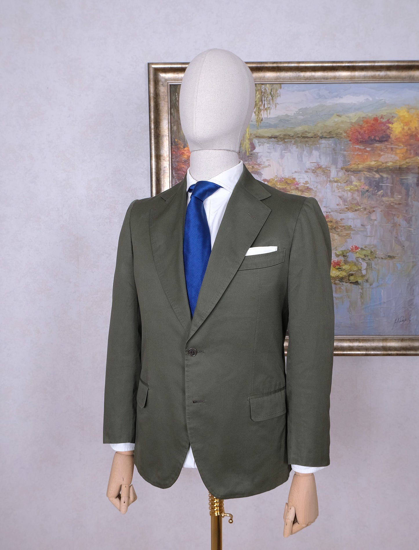 Tommy and Giulio Caraceni, green cotton jacket, size 36UK, made for the fashion designer Valentino