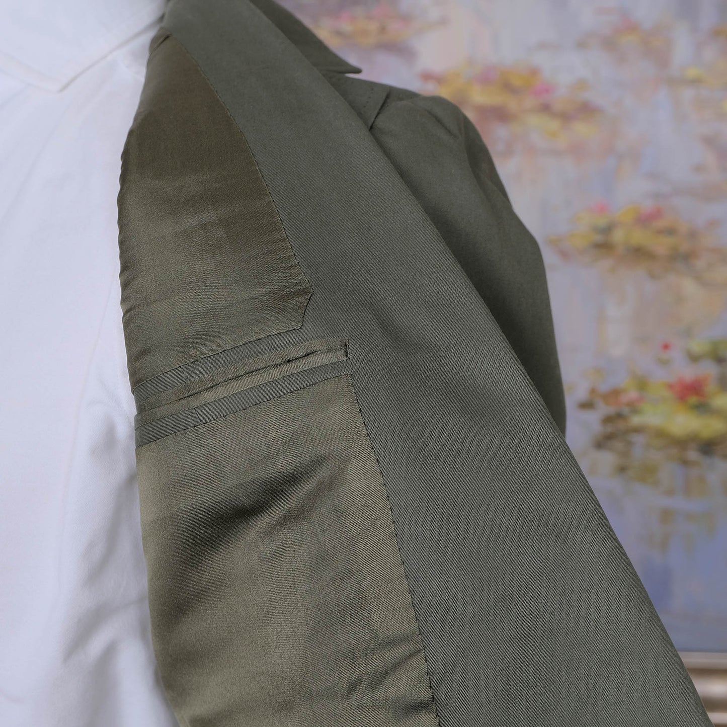 Tommy and Giulio Caraceni, green cotton jacket, size 36UK, made for the fashion designer Valentino
