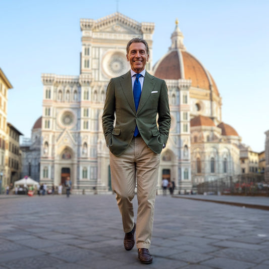 Tommy and Giulio Caraceni, green cotton jacket, size 36UK, made for the fashion designer Valentino