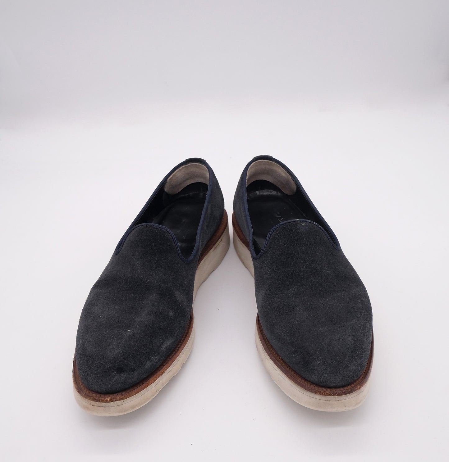 Alfred Sargent, blue suede loafers, size 42EU, thicker rubber sole