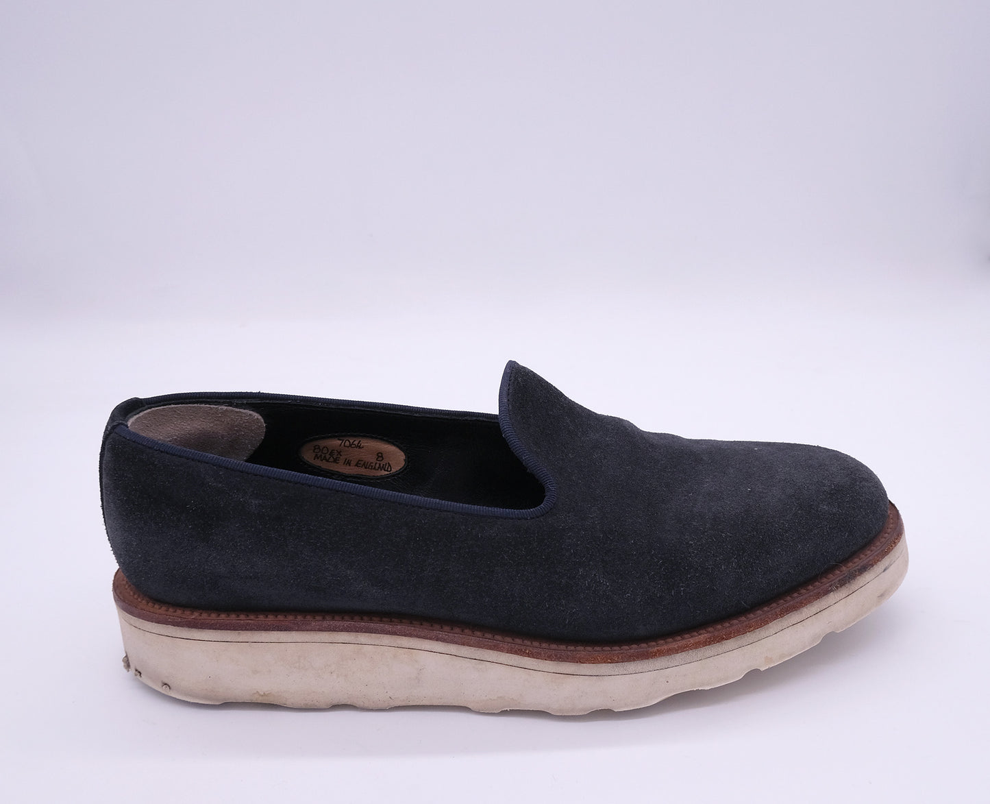 Alfred Sargent, blue suede loafers, size 42EU, thicker rubber sole