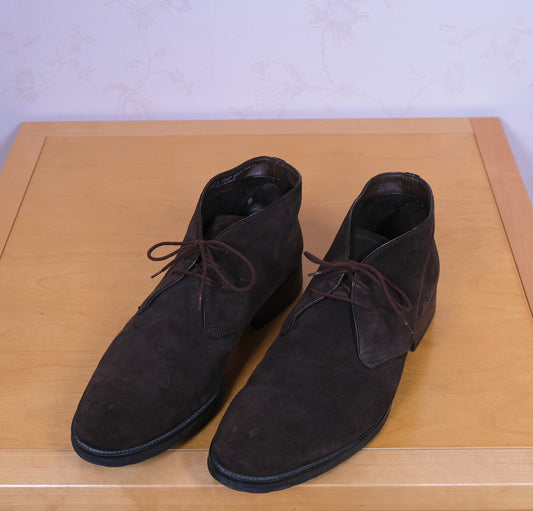 Bally, ruskeat talvikengät, koko 45 chukka-malli, turkisvuori