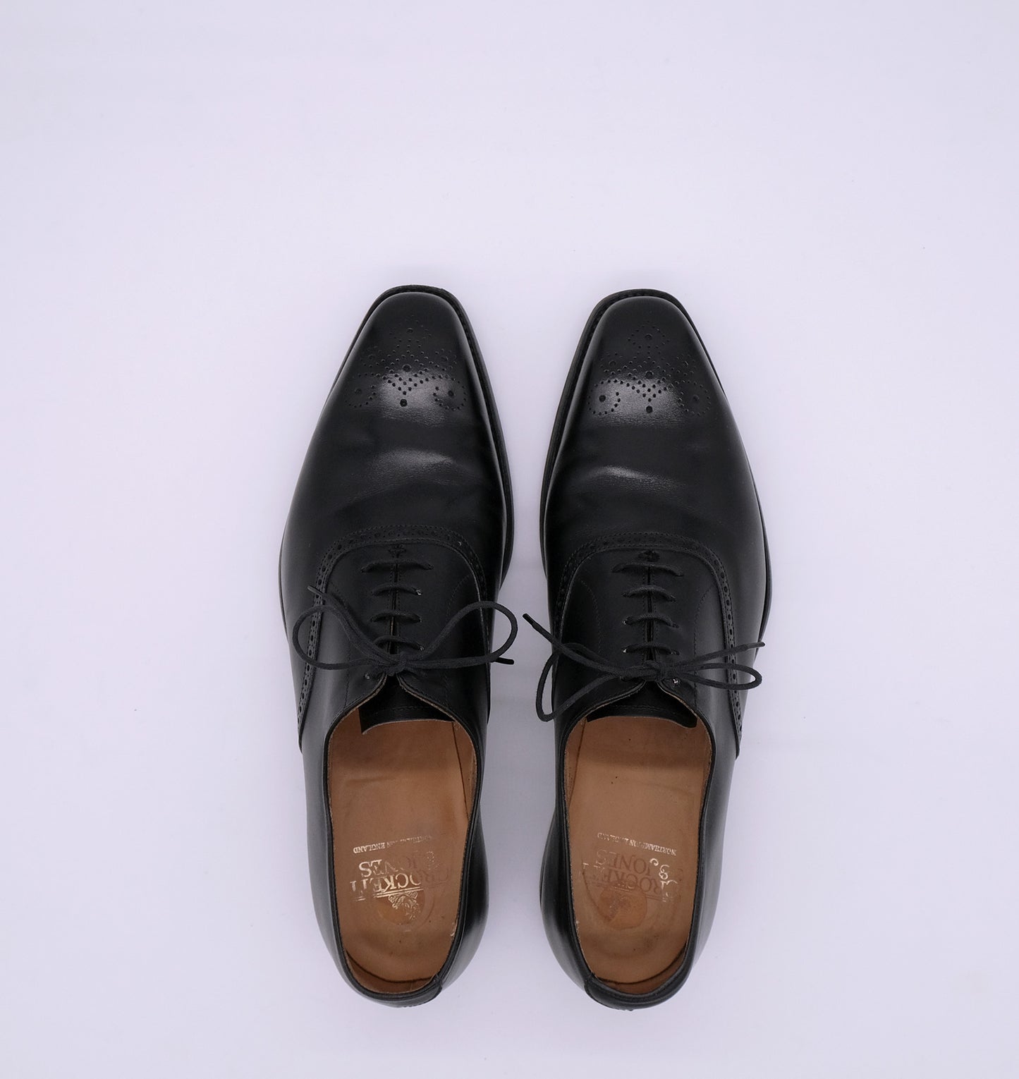 Crockett and Jones, black dress shoes, size 43EU, rubber soles