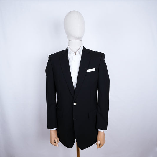 Gieves & Hawkes, black blazer, size 50EU, mother-of-pearl buttons