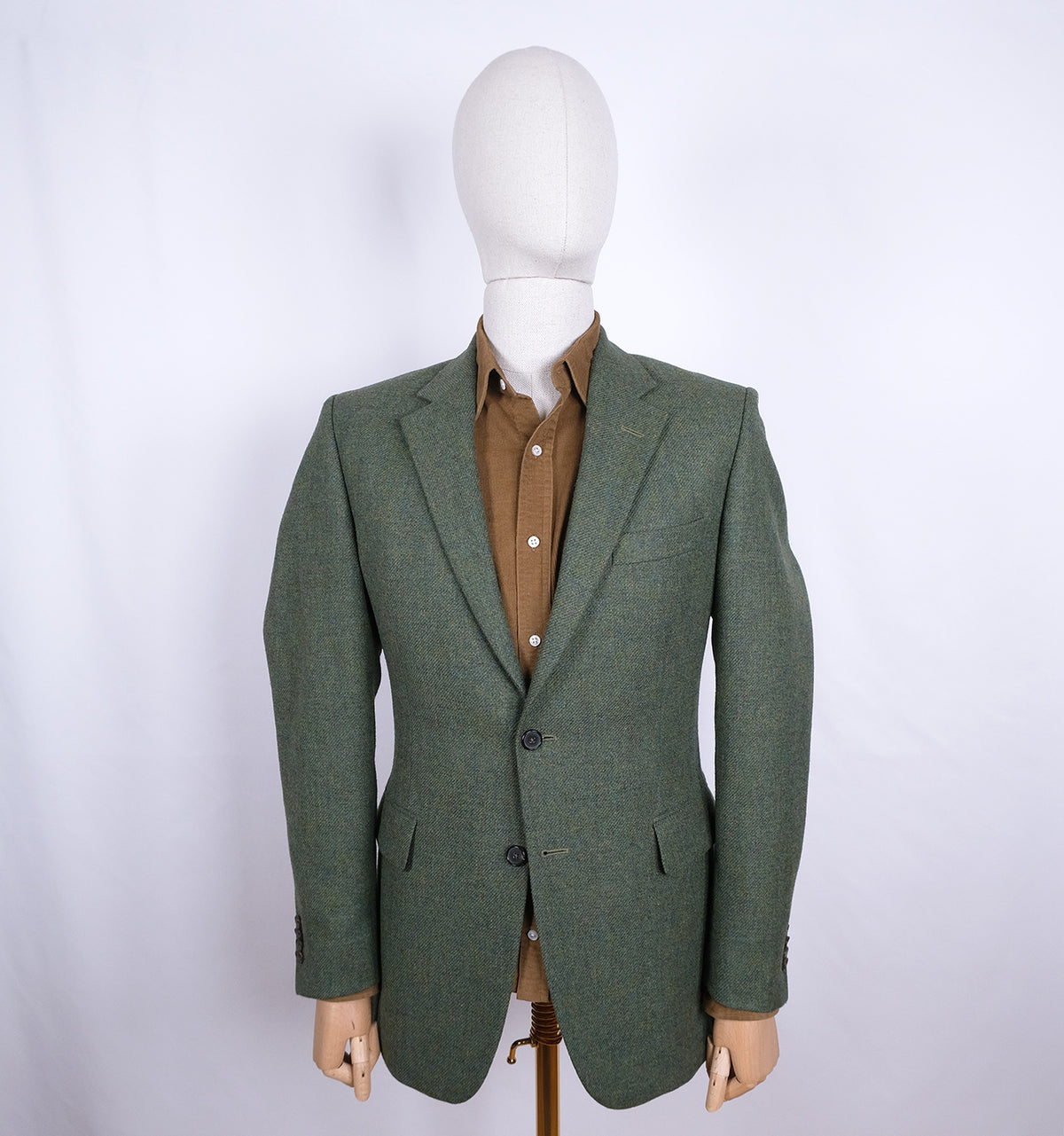 Gieves & Hawkes, vihreä vahva tweedtakki, koko 50, hoikka