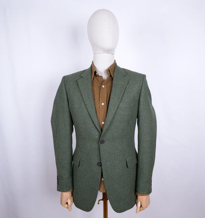 Gieves & Hawkes, vihreä vahva tweedtakki, koko 50, hoikka